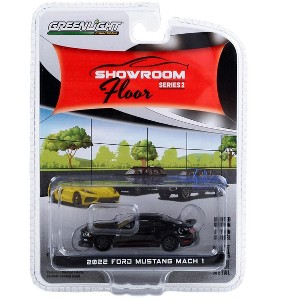 Greenlight Collectibles 1/64 2022 Ford Mustang Mach 1, Shadow Black, Showroom Floor Series 2 68020-E - 1 of 2