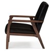 Nikko Mid - Century Modern Scandinavian Style Faux Leather Wooden Lounge Chair - Dark Brown - Baxton Studio - 3 of 4
