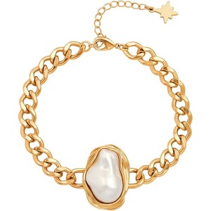 18k Gold Plated Personalized Chunky Cuban Oval Link Chain Bracelets for Men Toggle Rope Bracelet Jewelry for Women - 1 of 4