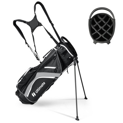 Tangkula 14-Way Top Divider Golf Bag with Stand Lightweight Golf Stand Bag with Dual Shoulder Straps Blue/Grey/Red