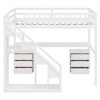 Whisen Twin Size Wooden Loft Bed with Desk and Shelves - 4 of 4