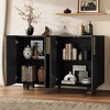 Gulches Retro Style 54" Buffet Cabinet, 4-Door Vintage Fluted Sideboard, Adjustable Shelves, Black, Large Storage - 2 of 4