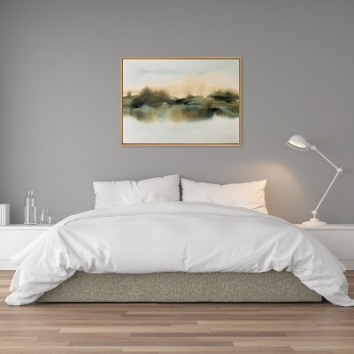 Natural Abstract Landscape Canvas Print with Wooden Frame