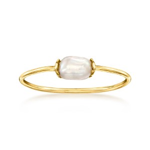 Pure Collection by Ross-Simons Italian 3.5-4mm Cultured Pearl Ring in 14kt Yellow Gold - 1 of 4