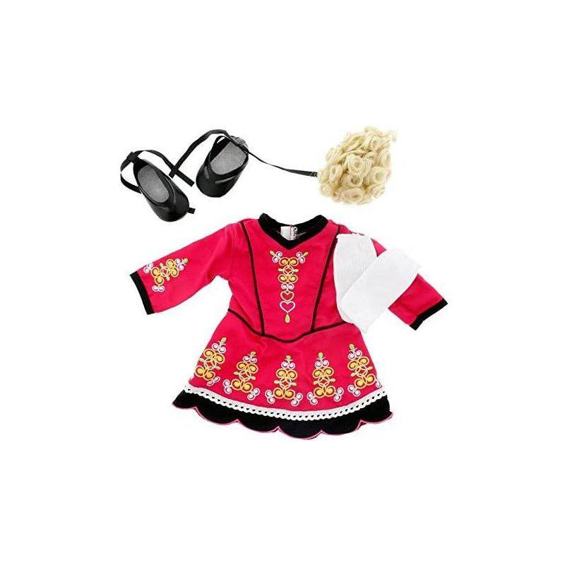 Dress Along Dolly Irish Step Dancing Outfit for American Girl Doll, Blonde Wig, 2 of 4