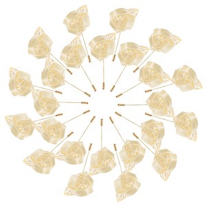 Unique Bargains Ribbon Alloy Outdoor Irregular Flower Lapel Pin 24 Pcs - 1 of 4