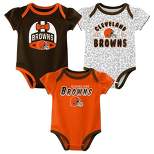 NFL Cleveland Browns Baby Girls' Onesies 3pk Set