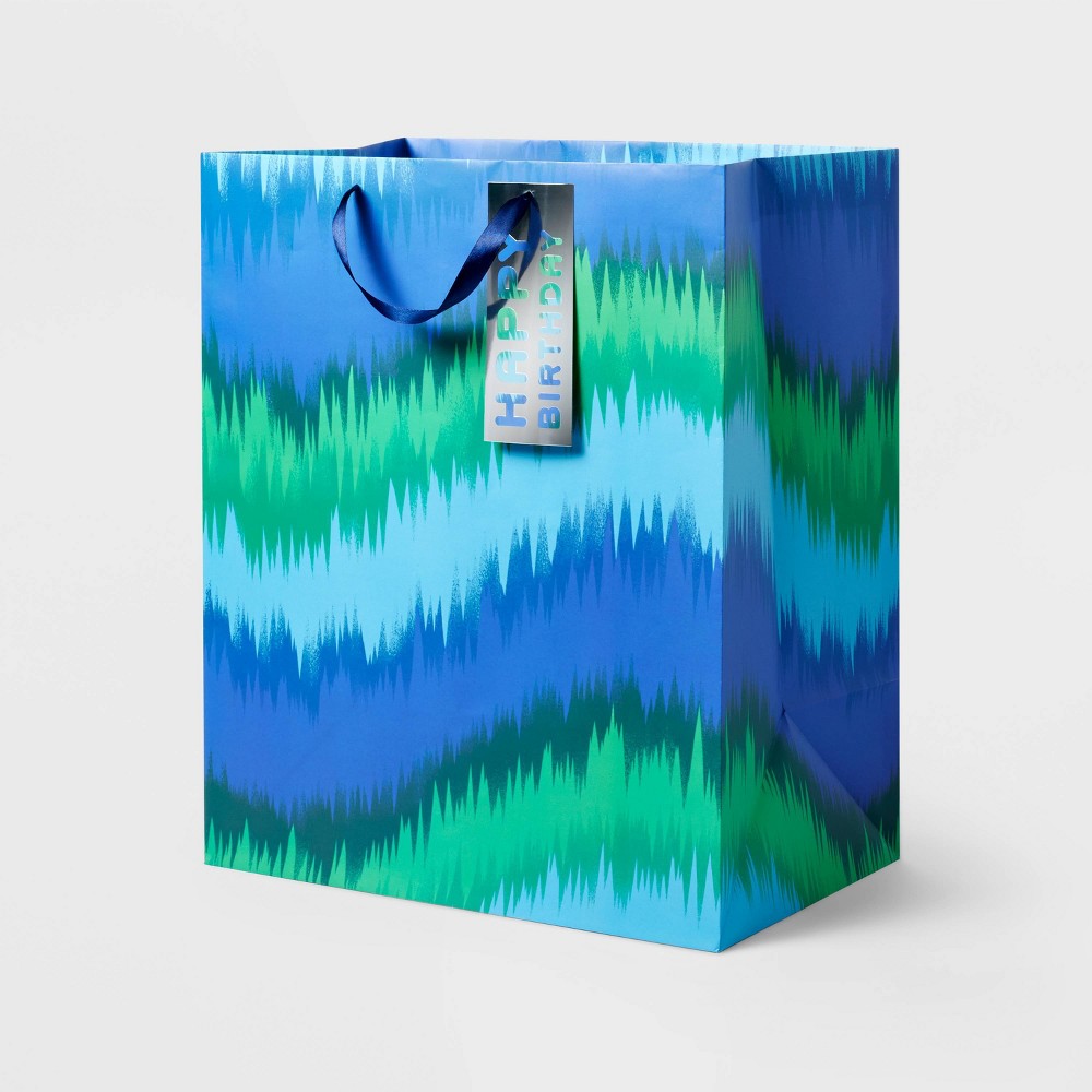 Photos - Product Birthday Wave Jumbo Gift Bag Blue - Spritz™