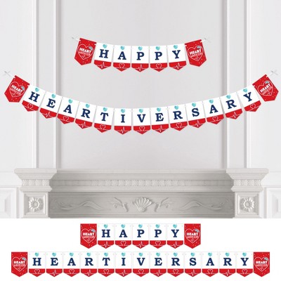 Big Dot of Happiness Happy Heartiversary - CHD Awareness Bunting Banner - Party Decorations - Happy Heartiversary