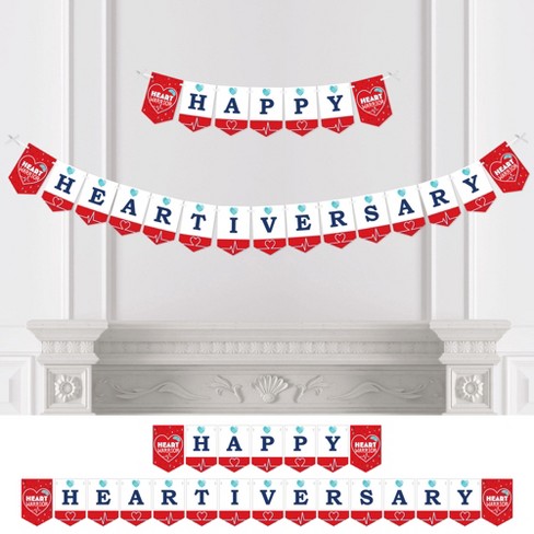 Big Dot Of Happiness Happy Heartiversary Chd Awareness Bunting Banner Party Decorations Happy Heartiversary Target