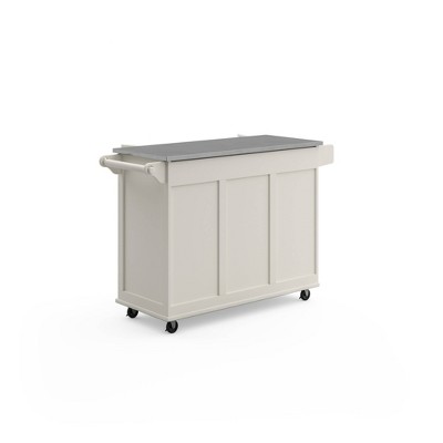 Stainless Steel Top Rectangular Kitchen Cart with Spice Rack and Storage