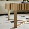 CAVINAS Coffee Tables for Living Room Modern Round Coffee Table Small Wooden Center Table with Sturdy Pedestal for Apartment Office - 4 of 4