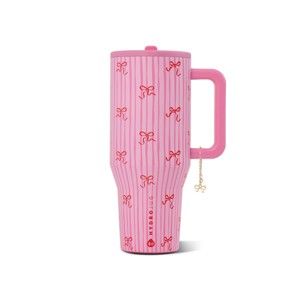 HydroJug 40oz Traveler Straw Tumbler Pinkmas Pink Bow with Charm : Target