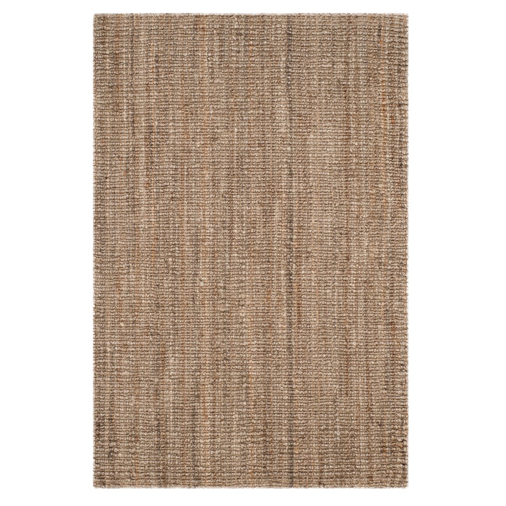4'x6' Solid Woven Area Rug Natural/Gray - Safavieh