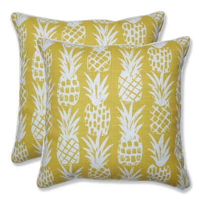 18.5" 2pk Pineapple Throw Pillows Yellow - Pillow Perfect