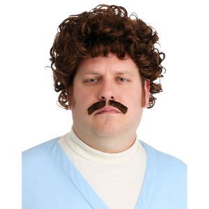 HalloweenCostumes.com One Size Fits Most  Men  Nacho Libre Wig & Mustache for Adults, Brown - 1 of 4