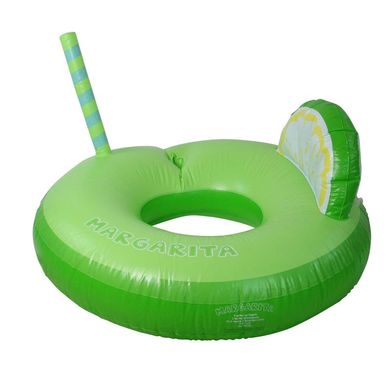 Swimline 41" Inflatable Margarita Lime Wedge 1-Person Swimming Pool Inner Tube Ring Float - Green/White, 2 of 4