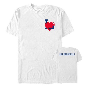 Men's NEFF Live. Breathe. LA Fire Small Heart T-Shirt - 1 of 3