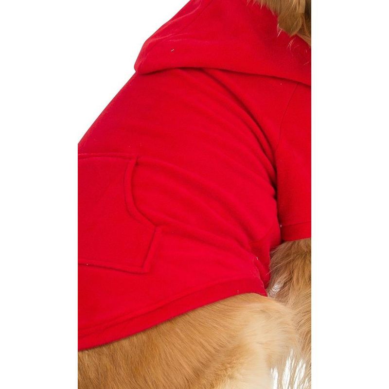 Pet Pjs - Bright Red Pet Pjs Fleece Hoodie Sweaters, 2 of 3
