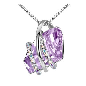 Leafael Wish Stone Pendant Necklace with Birthstone Crystal, 18K Rose Gold Plated/Silvertone, 18" + 2" - 1 of 4
