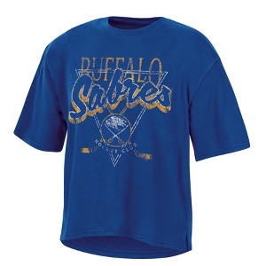 NHL Buffalo Sabres Women's Short Sleeve Dark Fashion T-Shirt - 1 of 3