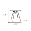 HomeRoots 32" Black and Natural Wood Round Top Dining Table - 3 of 4