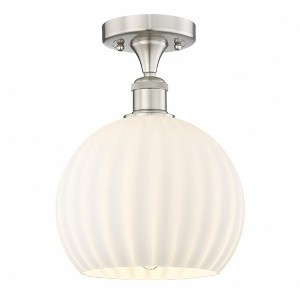White Venetian - 1 Light Semi-Flush Mount In Modern Style-11.88 Inches Tall and 10 Inches Wide - 1 of 1