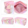 Unique Bargains Women's Durable Letter K Cosmetic Bag Pink 1 Pc - 3 of 3