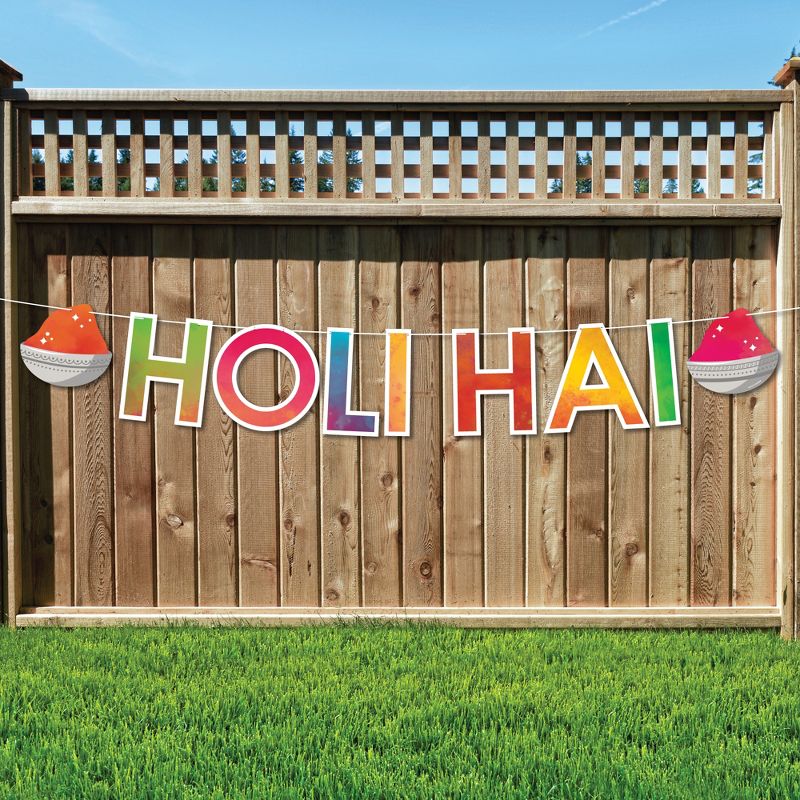 Big Dot of Happiness Holi Hai - Festival of Colors Party Decorations - Holi Hai - Outdoor Letter Banner, 1 of 9