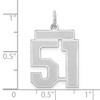 Black Bow Jewelry 14k White Gold, Jersey Collection, Medium Number 51 Pendant - 3 of 4