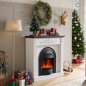 Electric Fireplace with Mantel, Fireplace TV Stand for TVs - 1 of 4