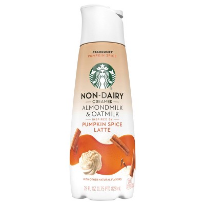 Starbucks Pumpkin Spice Flavored Almondmilk & Oatmilk Non-Dairy Liquid Coffee Creamer - 1.75pt