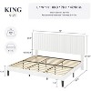 Velvet Bed Frame with Adjustable Tufted Headboard and Platform Base Box Spring Optional - 2 of 4
