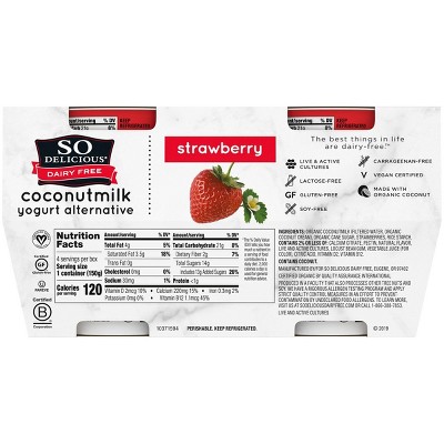 So Delicious Dairy Free Strawberry Coconut Milk Yogurt - 4ct/5.3oz Cups_4