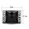 Slickblue Polished Stainless Steel Men's Ring with Black Synthetic Onyx, Size 8-13 - 2 of 4