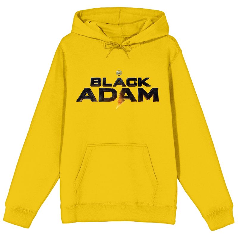 Black Adam Text Logo Men's Yellow Sweatshirt, 1 of 2