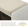 Lyngins Rustic Storage Bench with 3 Removable Classic Rattan Basket, Linen Blend Ottoman with Removable Cushion, No-Assembly Storage Ottoman Bench - 4 of 4
