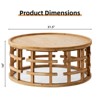 MOEPISY Round Boho Coffee Table – Rustic Farmhouse Accent Table with Open-Frame Base - 4 of 4