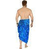 LA LEELA Men's Sarong Beach Cover Up Swimwear One Size Lapis Floral - 3 of 4