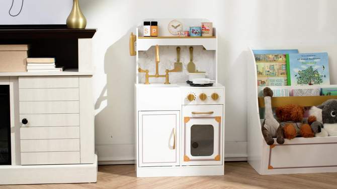Teamson Kids Versailles Petite Classic Kids Wooden Play Kitchen White/Gold, 2 of 12, play video