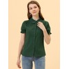INSPIRE CHIC Women's Short Sleeve Button Down Peter Pan Collar Blouse - 2 of 4