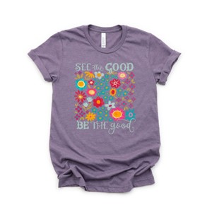 Simply Sage Market See The Good Be The Good Floral Short Sleeve Tee - 1 of 4