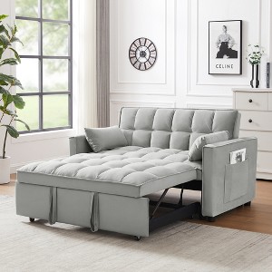 KTMBDW Sofa Bed Sleeper Pull Out 2 in 1 Sectional Sleeper Sofa Couches with Side Pocket, Pullout Sectional Couches for Apartment Living Room - 1 of 4