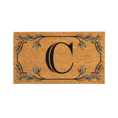 28" x 16" Monogram Coir Mat, Letter  "C"