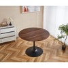MAYEERTY 42.1"WOOD COLOR TOP Tulip Table Mid-century Pedestal Leisure Coffee Table - 4 of 4