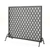 VYNXARIA Single Panel Iron Fire Screen,with a chic, minimalistic aesthetic and functionality in mind,Black - 2 of 4