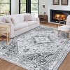 Coucheta Vintage Area Rug Washable Non-Slip Foldable Distressed Print Carpet for Kitchen Bathroom Entryway, Multi-Color & Size - 2 of 4