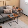 Costway 3 Pcs Nesting Coffee End Table Set Stacking Side Nightstand Living Room Office - 3 of 4