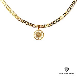 Aria Jeweler Chain with Gold Bohemian Sun Pendant - 1 of 4