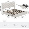 King Size Bed Frame with 4 Storage Drawers and Adjustable Headboard, Linen Upholstered Platform Bed Frame, Diamond Stitched Button Tufted, White - 2 of 4